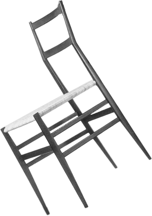 Minimal black chair in perspective