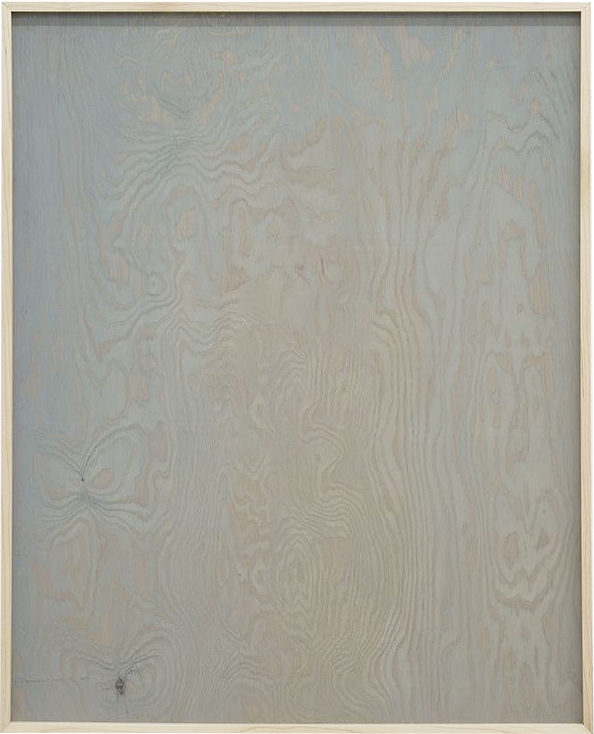 Large pale wood panel in a light frame