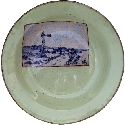 Pale green ceramic plate