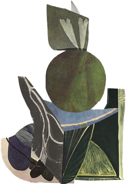 Green collage composition