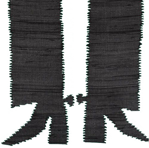 Dark woven textile strips