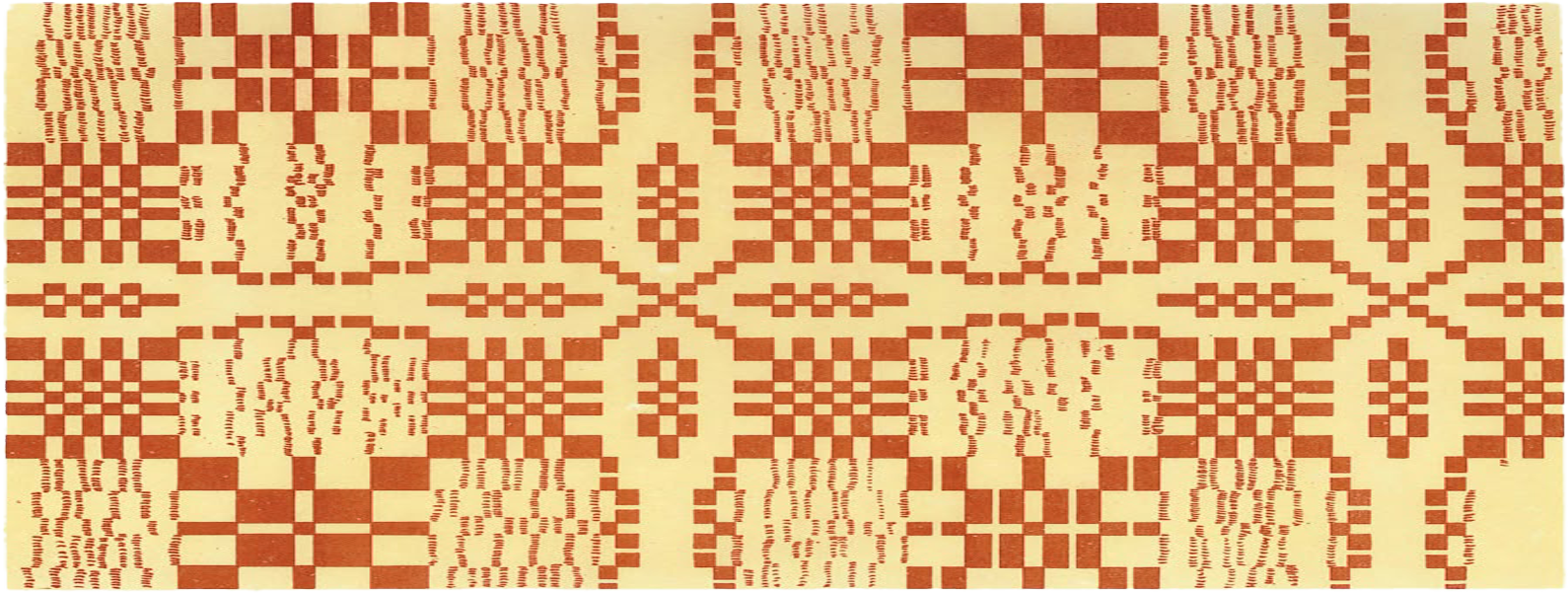 Textil gráfico en terracota y crema